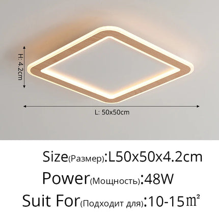 Plafonnier LED ultra-mince en bois massif style nordique moderne 2022 — LZ4X9P7Q