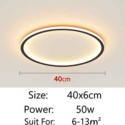Plafonnier LED ultra-mince à intensité réglable design moderne — LZ4X9Q