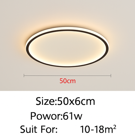 Plafonnier LED ultra-mince à intensité réglable design moderne — LZ4X9Q