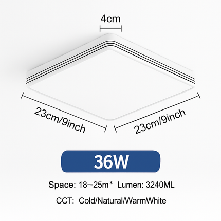 Plafonnier LED ultra mince rond et carré — LZ4X9T