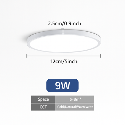 Plafonnier LED ultra mince rond et carré — LZ4X9T