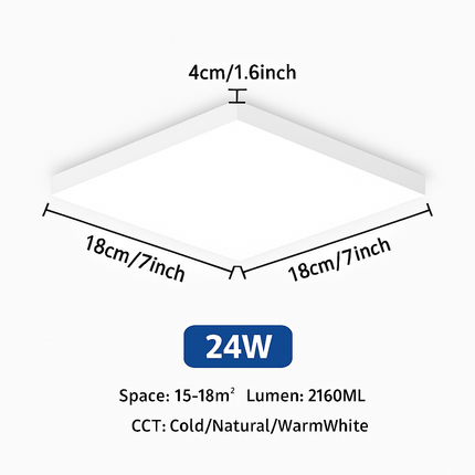 Plafonnier LED ultra mince rond et carré — LZ4X9T