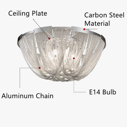 Plafonnier en aluminium avec pampilles et ampoule LED intégrée — LZ4X9P