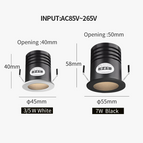W Black / Coldwhitelight6000K / CHINA | 3W 40mmhole