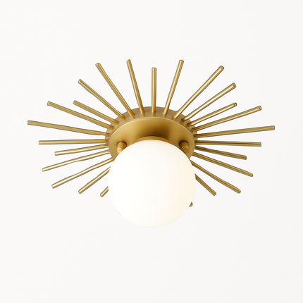 Plafonnier design avec globe en verre et métal doré Joha — LZ4X9T