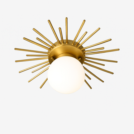 Plafonnier design avec globe en verre et métal doré Joha — LZ4X9T