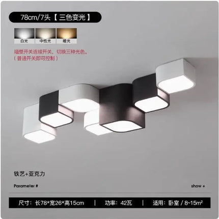 plafonnier moderne avec lumière led pour bureau et étude