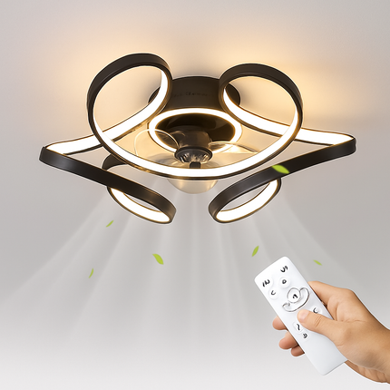 Plafonnier moderne avec ventilateur silencieux et éclairage intégré — LZ4QJ7M