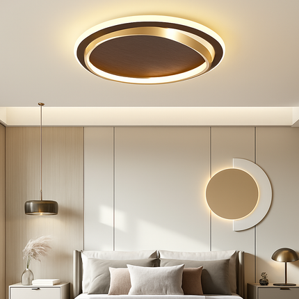 Plafonnier LED moderne couleur noyer pour intérieur maison — LZ4X9T2