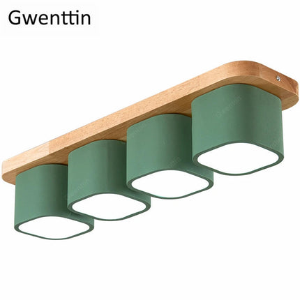 Plafonnier design nordique en bois et fer pour intérieur décoratif — LZ4T9X
