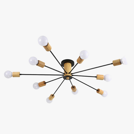 Plafonnier LED design nordique en bois massif — LZ4X9T2