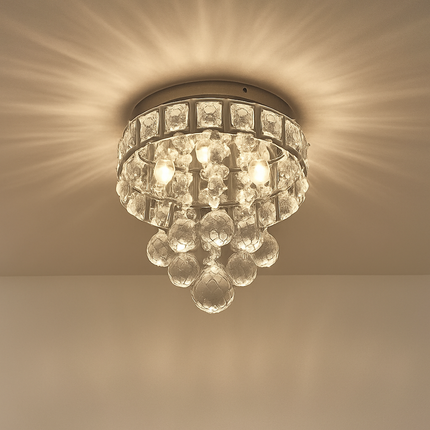 Plafonnier LED suspendu en cristal finition chrome — LZ4X9JQ