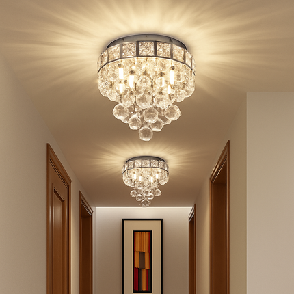 Plafonnier LED suspendu en cristal finition chrome — LZ4X9JQ