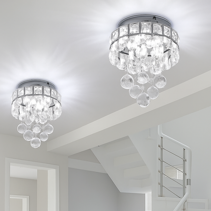Plafonnier LED suspendu en cristal finition chrome — LZ4X9JQ