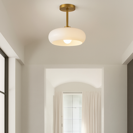 Plafonnier moderne en fer et verre pour intérieur élégant — LZ4X9D