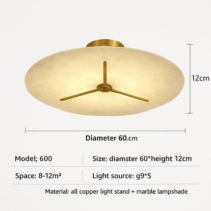 Plafonnier moderne en marbre et cuivre pour intérieur raffiné — LZ4X9Q2