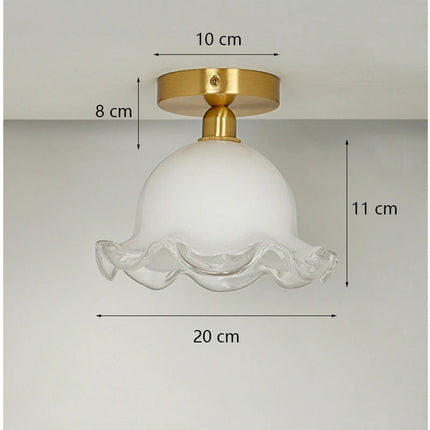 Plafonnier en verre antique et laiton au design minimaliste — LZ4X9Q2T