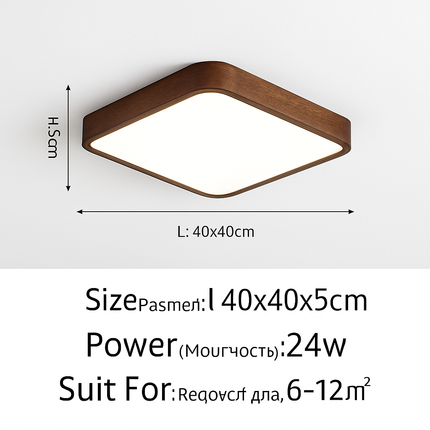 Plafonnier LED contemporain en bois massif — LZ4G7X9