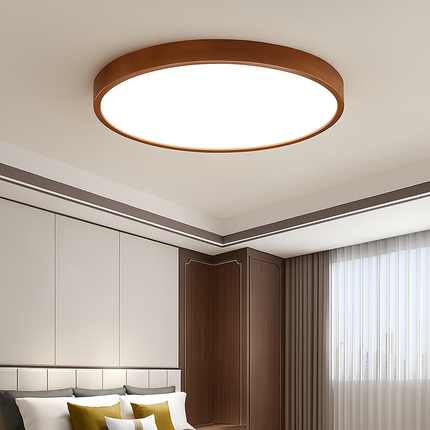 Plafonnier LED contemporain en bois massif — LZ4G7X9