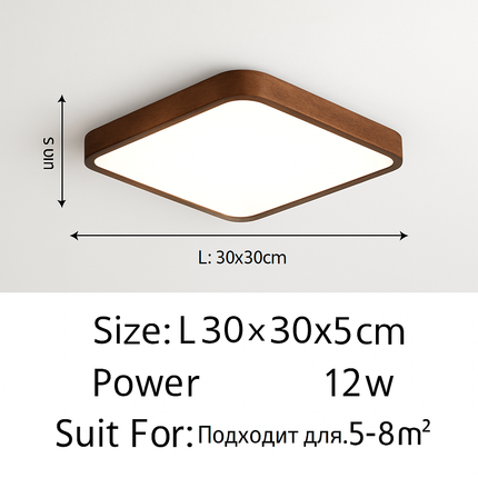 Plafonnier LED contemporain en bois massif — LZ4G7X9