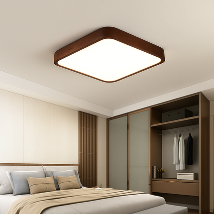 Plafonnier LED en bois design géométrique Evelyn — LZ4X9T1