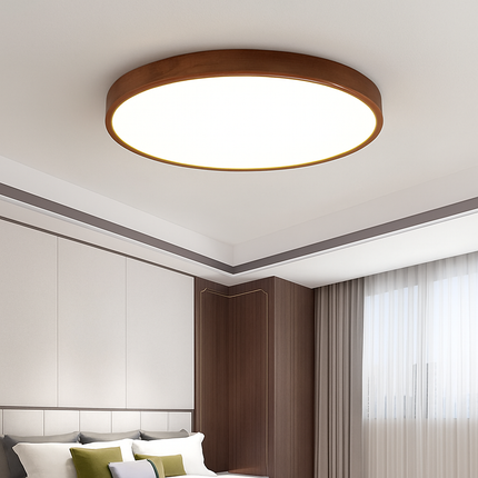 Plafonnier LED en bois design géométrique Evelyn — LZ4X9T1