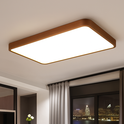 Plafonnier LED en bois design géométrique Evelyn — LZ4X9T1