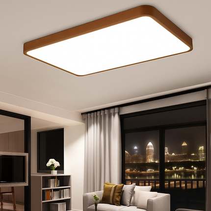 Plafonnier LED en bois design géométrique Evelyn — LZ4X9T1