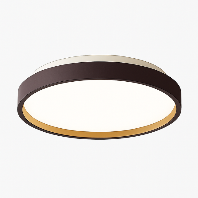 Plafonnier moderne LED métallique circulaire et fin Glenn