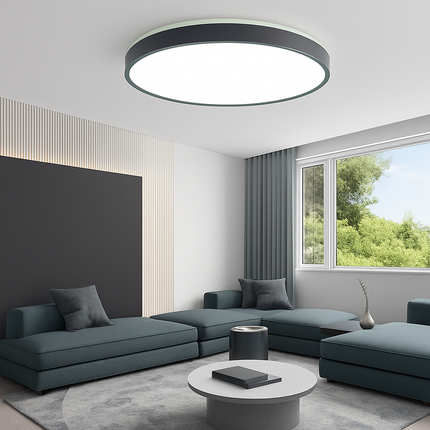 Plafonnier LED circulaire métallique au design fin Glenn — LZ4X9Q