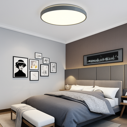 Plafonnier LED circulaire métallique au design fin Glenn — LZ4X9Q