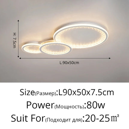 Plafonnier LED moderne avec télécommande au design créatif intérieur — LZ4X9P2