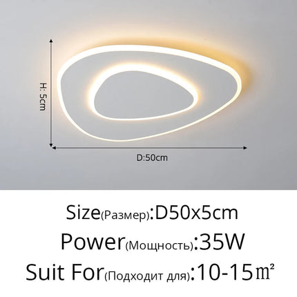 plafonnier moderne à leds avec télécommande pour éclairage intérieur