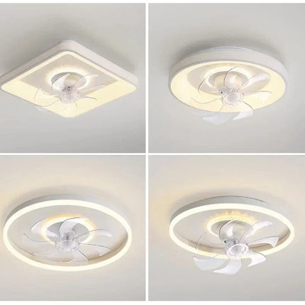 Plafonnier LED moderne avec ventilateur et télécommande intégrée — LZ4X9Q2