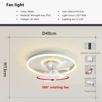 Plafonnier LED moderne avec ventilateur et télécommande intégrée — LZ4X9Q2