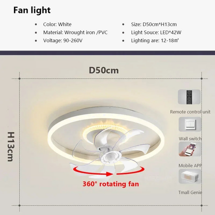 Plafonnier LED moderne avec ventilateur et télécommande intégrée — LZ4X9Q2