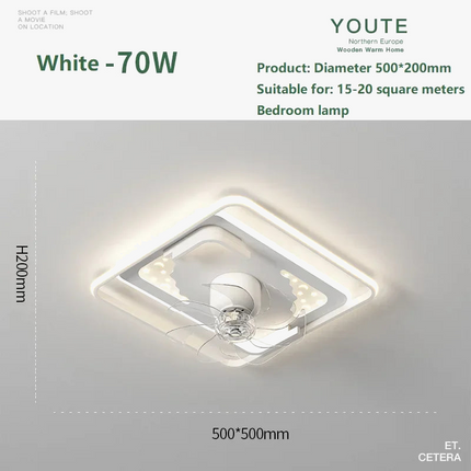 Plafonnier nordique moderne avec ventilateur silencieux intégré — LZ4X9P
