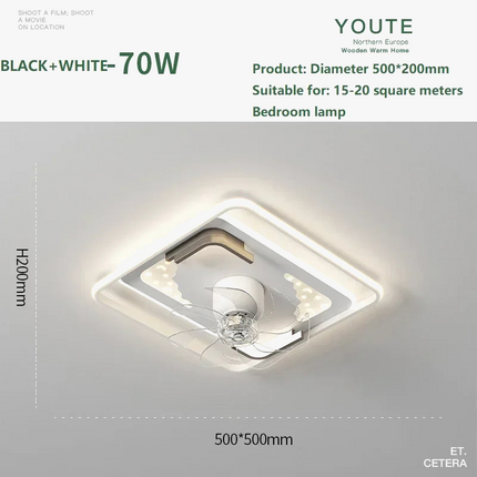 Plafonnier nordique moderne avec ventilateur silencieux intégré — LZ4X9P