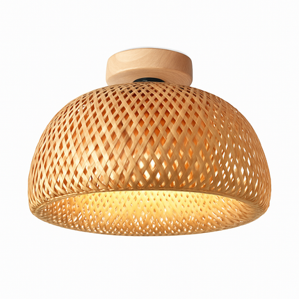 Plafonnier rond en bambou naturel au design moderne Solferino — LZ4X9T2