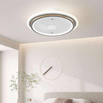 Plafonnier moderne avec ventilateur silencieux et lumière télécommandée — LZ4X9J