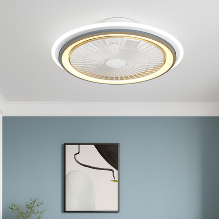 Plafonnier moderne avec ventilateur silencieux et lumière télécommandée — LZ4X9J