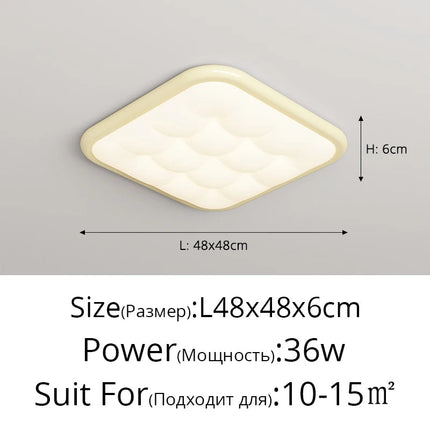 Plafonnier moderne simple couleur crème avec protection oculaire — LZ4X9T1