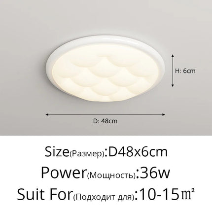 Plafonnier moderne simple couleur crème avec protection oculaire — LZ4X9T1