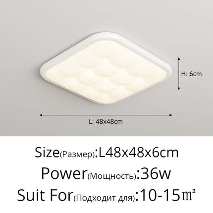 Plafonnier moderne simple couleur crème avec protection oculaire — LZ4X9T1