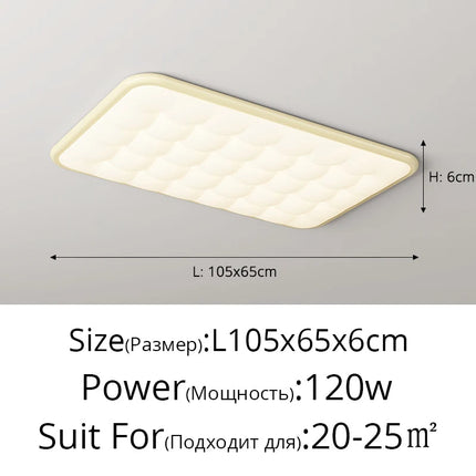 Plafonnier moderne simple couleur crème avec protection oculaire — LZ4X9T1