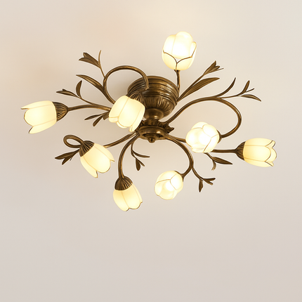 Plafonnier style européen rétro à motif floral américain rural — LZ4X9P2