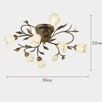 Plafonnier style européen rétro à motif floral américain rural — LZ4X9P2