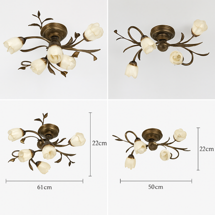 Plafonnier style européen rétro à motif floral américain rural — LZ4X9P2