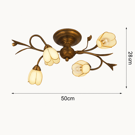 Plafonnier style européen rétro à motif floral américain rural — LZ4X9P2