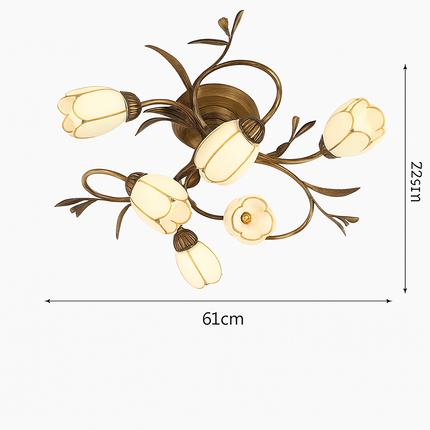 Plafonnier style européen rétro à motif floral américain rural — LZ4X9P2